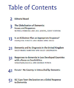 Global Ageing: Issues and Action (7(1) table of contents